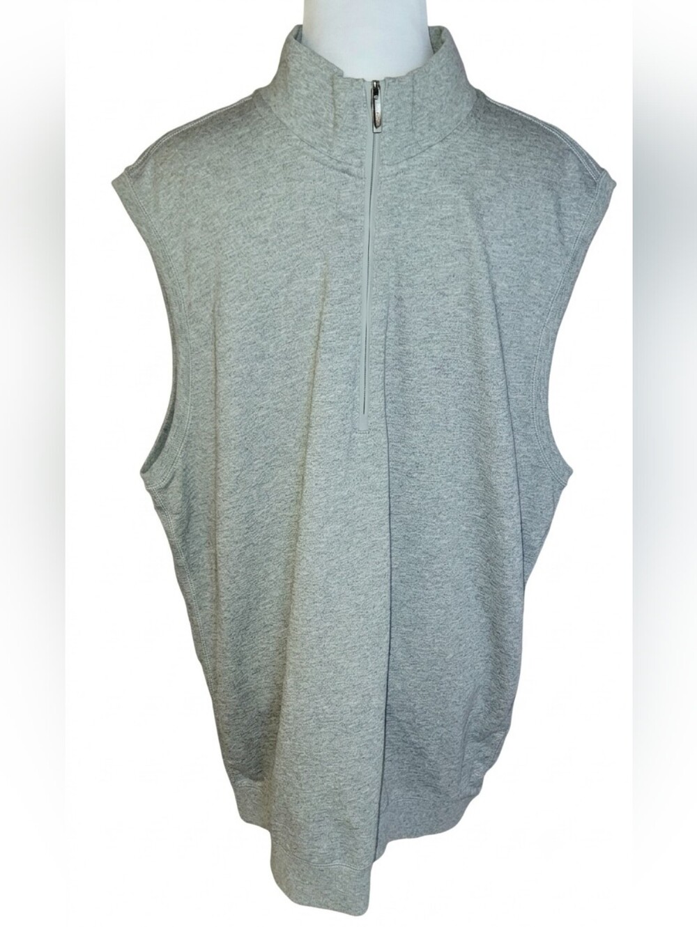 Ashworth Light Gray Sleeveless Half-Zip Pullover